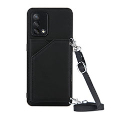 Coque Luxe Cuir Housse Etui Y02B pour Oppo A74 4G Noir