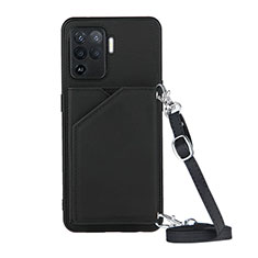 Coque Luxe Cuir Housse Etui Y02B pour Oppo A94 4G Noir