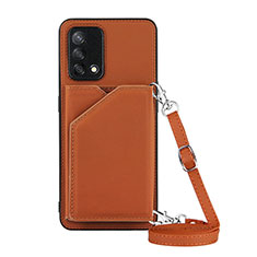 Coque Luxe Cuir Housse Etui Y02B pour Oppo A95 4G Marron