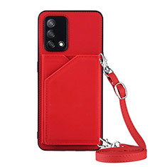 Coque Luxe Cuir Housse Etui Y02B pour Oppo A95 4G Rouge