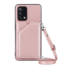 Coque Luxe Cuir Housse Etui Y02B pour Oppo F19s Or Rose