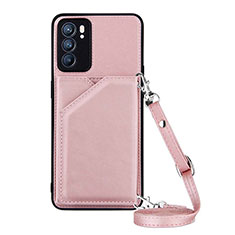 Coque Luxe Cuir Housse Etui Y02B pour Oppo Reno6 5G Or Rose