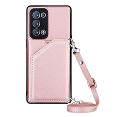 Coque Luxe Cuir Housse Etui Y02B pour Oppo Reno6 Pro 5G Or Rose