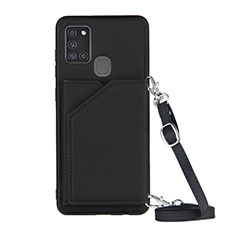 Coque Luxe Cuir Housse Etui Y02B pour Samsung Galaxy A21s Noir