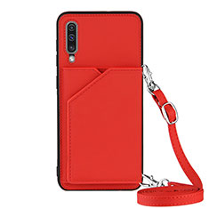 Coque Luxe Cuir Housse Etui Y02B pour Samsung Galaxy A30S Rouge