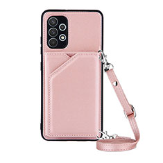 Coque Luxe Cuir Housse Etui Y02B pour Samsung Galaxy A32 5G Or Rose