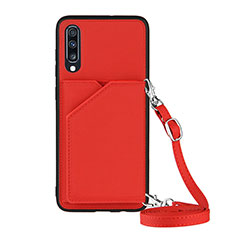 Coque Luxe Cuir Housse Etui Y02B pour Samsung Galaxy A70S Rouge