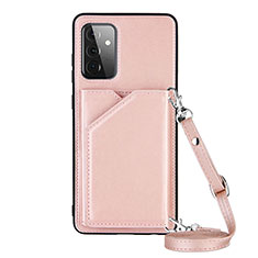 Coque Luxe Cuir Housse Etui Y02B pour Samsung Galaxy A72 4G Or Rose