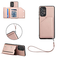 Coque Luxe Cuir Housse Etui Y02B pour Samsung Galaxy A73 5G Or Rose