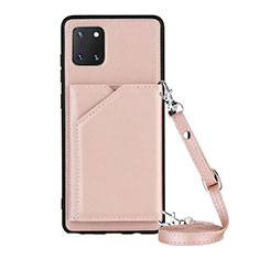 Coque Luxe Cuir Housse Etui Y02B pour Samsung Galaxy A81 Or Rose