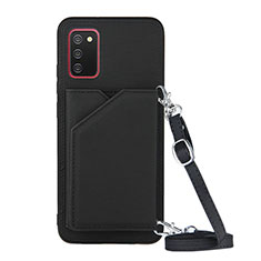 Coque Luxe Cuir Housse Etui Y02B pour Samsung Galaxy F02S SM-E025F Noir