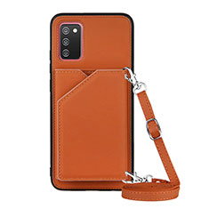 Coque Luxe Cuir Housse Etui Y02B pour Samsung Galaxy M02s Marron