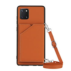 Coque Luxe Cuir Housse Etui Y02B pour Samsung Galaxy Note 10 Lite Marron