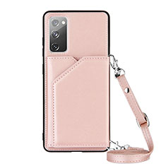 Coque Luxe Cuir Housse Etui Y02B pour Samsung Galaxy S20 FE (2022) 5G Or Rose