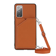 Coque Luxe Cuir Housse Etui Y02B pour Samsung Galaxy S20 FE 4G Marron