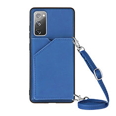 Coque Luxe Cuir Housse Etui Y02B pour Samsung Galaxy S20 FE 5G Bleu