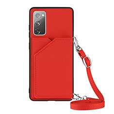 Coque Luxe Cuir Housse Etui Y02B pour Samsung Galaxy S20 FE 5G Rouge