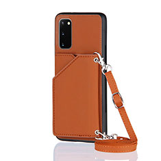 Coque Luxe Cuir Housse Etui Y02B pour Samsung Galaxy S20 Marron