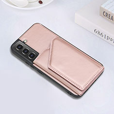 Coque Luxe Cuir Housse Etui Y02B pour Samsung Galaxy S21 Plus 5G Or Rose