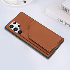 Coque Luxe Cuir Housse Etui Y02B pour Samsung Galaxy S24 Ultra 5G Marron