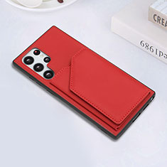 Coque Luxe Cuir Housse Etui Y02B pour Samsung Galaxy S24 Ultra 5G Rouge