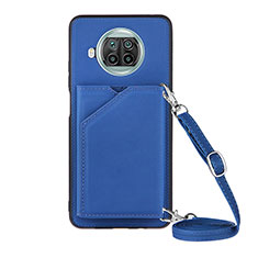 Coque Luxe Cuir Housse Etui Y02B pour Xiaomi Mi 10i 5G Bleu