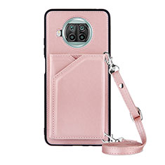 Coque Luxe Cuir Housse Etui Y02B pour Xiaomi Mi 10i 5G Or Rose