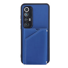 Coque Luxe Cuir Housse Etui Y02B pour Xiaomi Mi 10S 5G Bleu