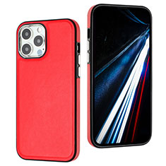 Coque Luxe Cuir Housse Etui Y03B pour Apple iPhone 15 Pro Max Rouge