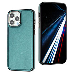 Coque Luxe Cuir Housse Etui Y03B pour Apple iPhone 16 Pro Vert