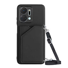 Coque Luxe Cuir Housse Etui Y03B pour Huawei Honor X7a Noir