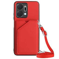 Coque Luxe Cuir Housse Etui Y03B pour Huawei Honor X7a Rouge