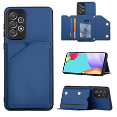 Coque Luxe Cuir Housse Etui Y03B pour Samsung Galaxy A73 5G Bleu