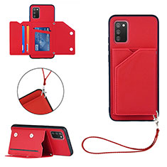 Coque Luxe Cuir Housse Etui Y03B pour Samsung Galaxy F02S SM-E025F Rouge