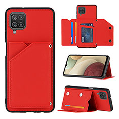 Coque Luxe Cuir Housse Etui Y03B pour Samsung Galaxy M12 Rouge
