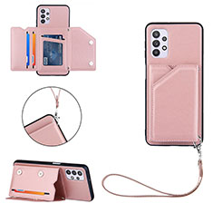 Coque Luxe Cuir Housse Etui Y03B pour Samsung Galaxy M32 5G Or Rose