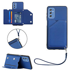 Coque Luxe Cuir Housse Etui Y03B pour Samsung Galaxy M52 5G Bleu