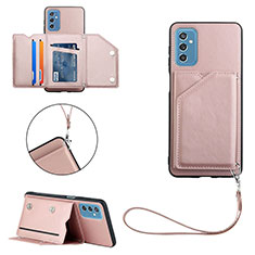 Coque Luxe Cuir Housse Etui Y03B pour Samsung Galaxy M52 5G Or Rose