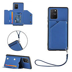 Coque Luxe Cuir Housse Etui Y03B pour Samsung Galaxy M80S Bleu