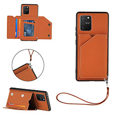 Coque Luxe Cuir Housse Etui Y03B pour Samsung Galaxy M80S Marron