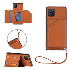 Coque Luxe Cuir Housse Etui Y03B pour Samsung Galaxy Note 10 Lite Marron