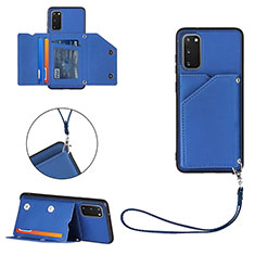 Coque Luxe Cuir Housse Etui Y03B pour Samsung Galaxy S20 5G Bleu