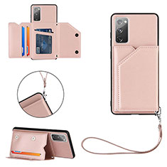 Coque Luxe Cuir Housse Etui Y03B pour Samsung Galaxy S20 FE 4G Or Rose