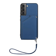 Coque Luxe Cuir Housse Etui Y03B pour Samsung Galaxy S21 5G Bleu