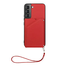 Coque Luxe Cuir Housse Etui Y03B pour Samsung Galaxy S21 5G Rouge