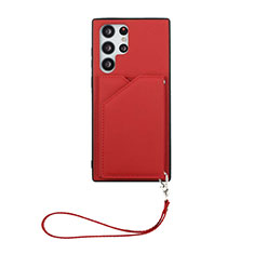 Coque Luxe Cuir Housse Etui Y03B pour Samsung Galaxy S24 Ultra 5G Rouge