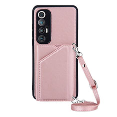 Coque Luxe Cuir Housse Etui Y03B pour Xiaomi Mi 10S 5G Or Rose