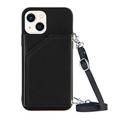 Coque Luxe Cuir Housse Etui Y04B pour Apple iPhone 14 Noir