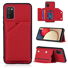 Coque Luxe Cuir Housse Etui Y04B pour Samsung Galaxy A03s Rouge