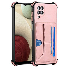 Coque Luxe Cuir Housse Etui Y04B pour Samsung Galaxy A12 5G Or Rose